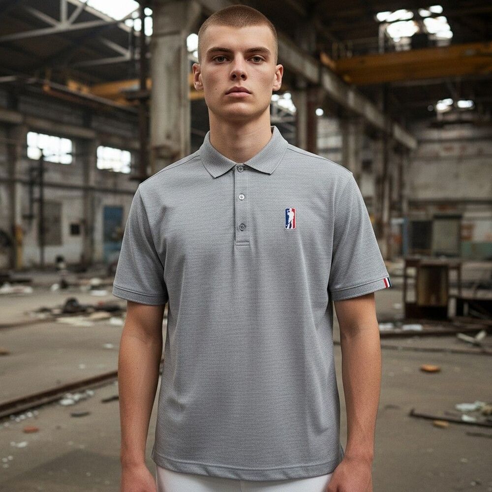 USAG U Suck At Golf Polo Shirt Mens M Gray Performance Stretch Short Sleeve